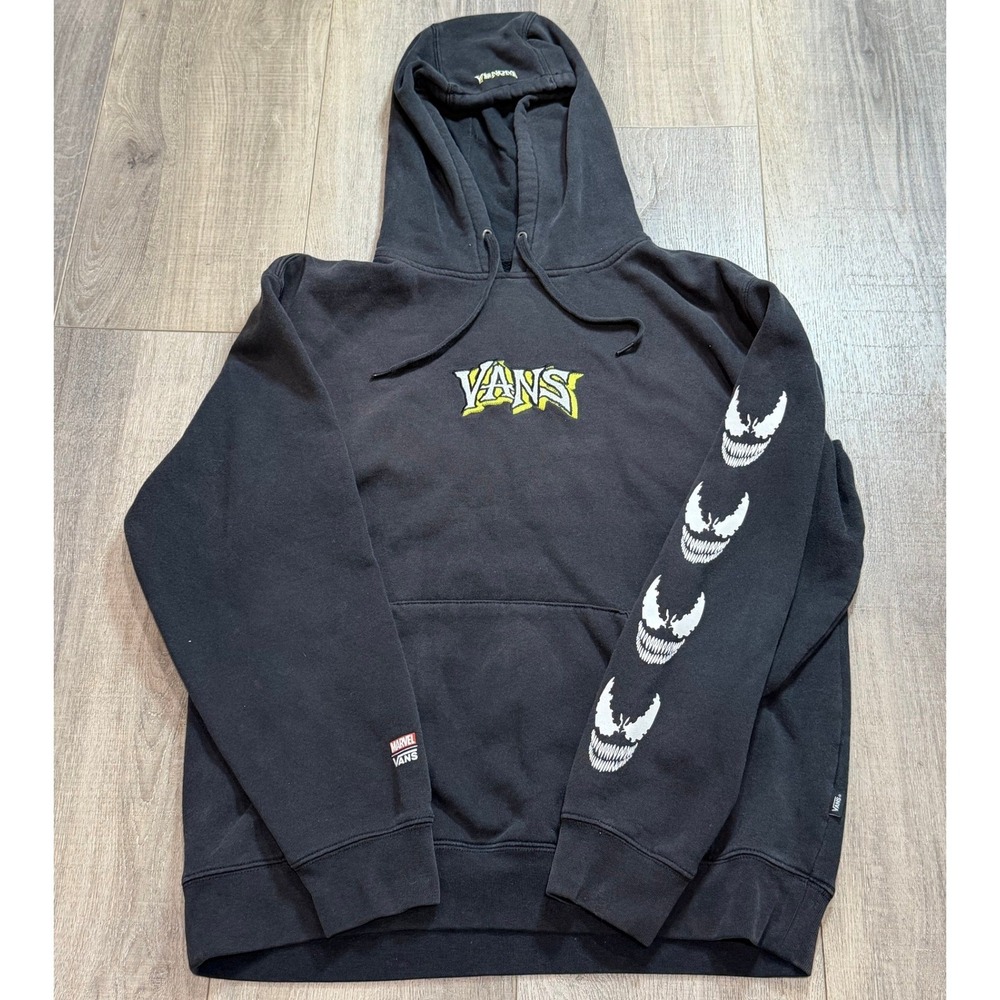 Y2K Vans x Marvel Venom Mens M Black Pullover Hoodie Spider-Man